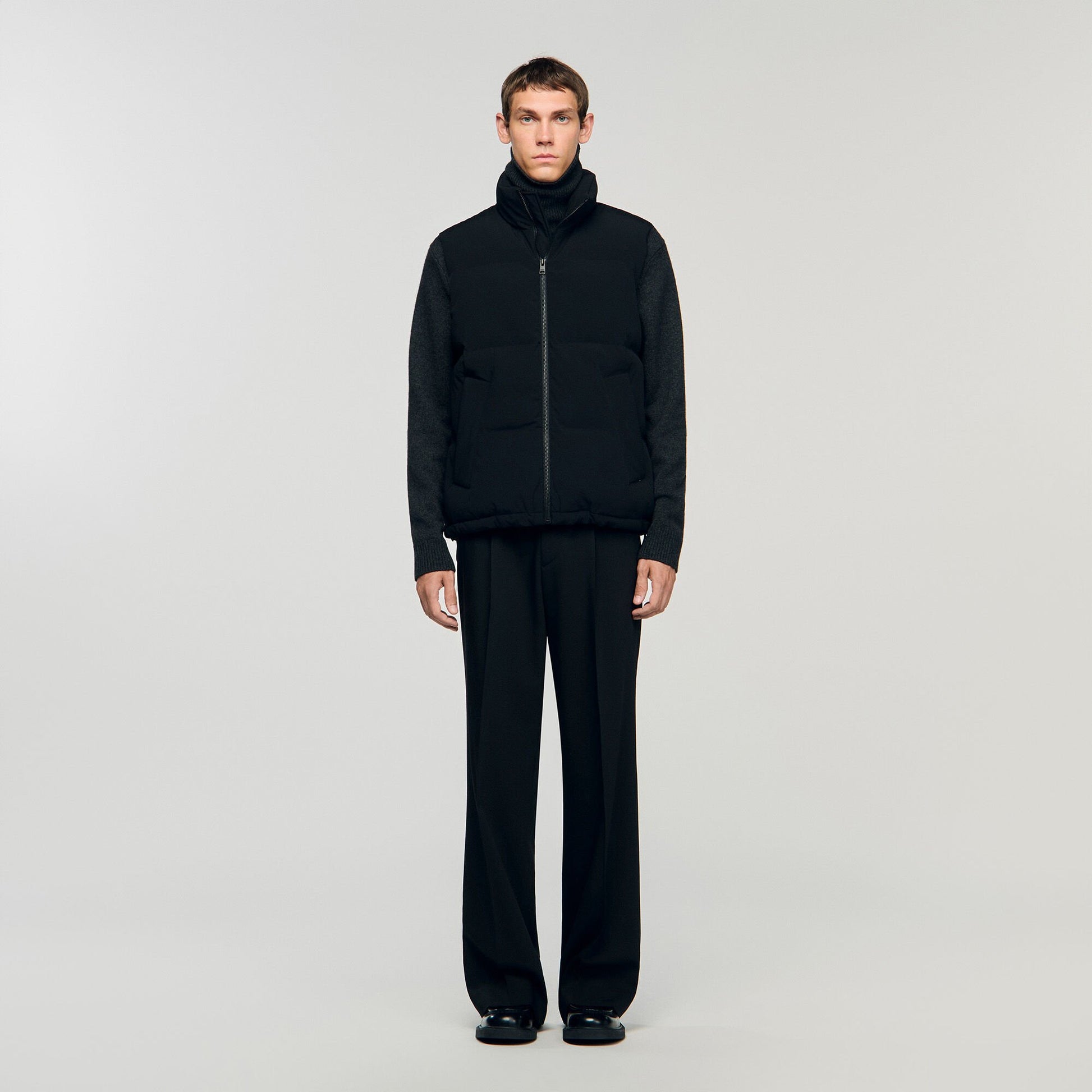 Sandro Sleeveless technical puffer Black