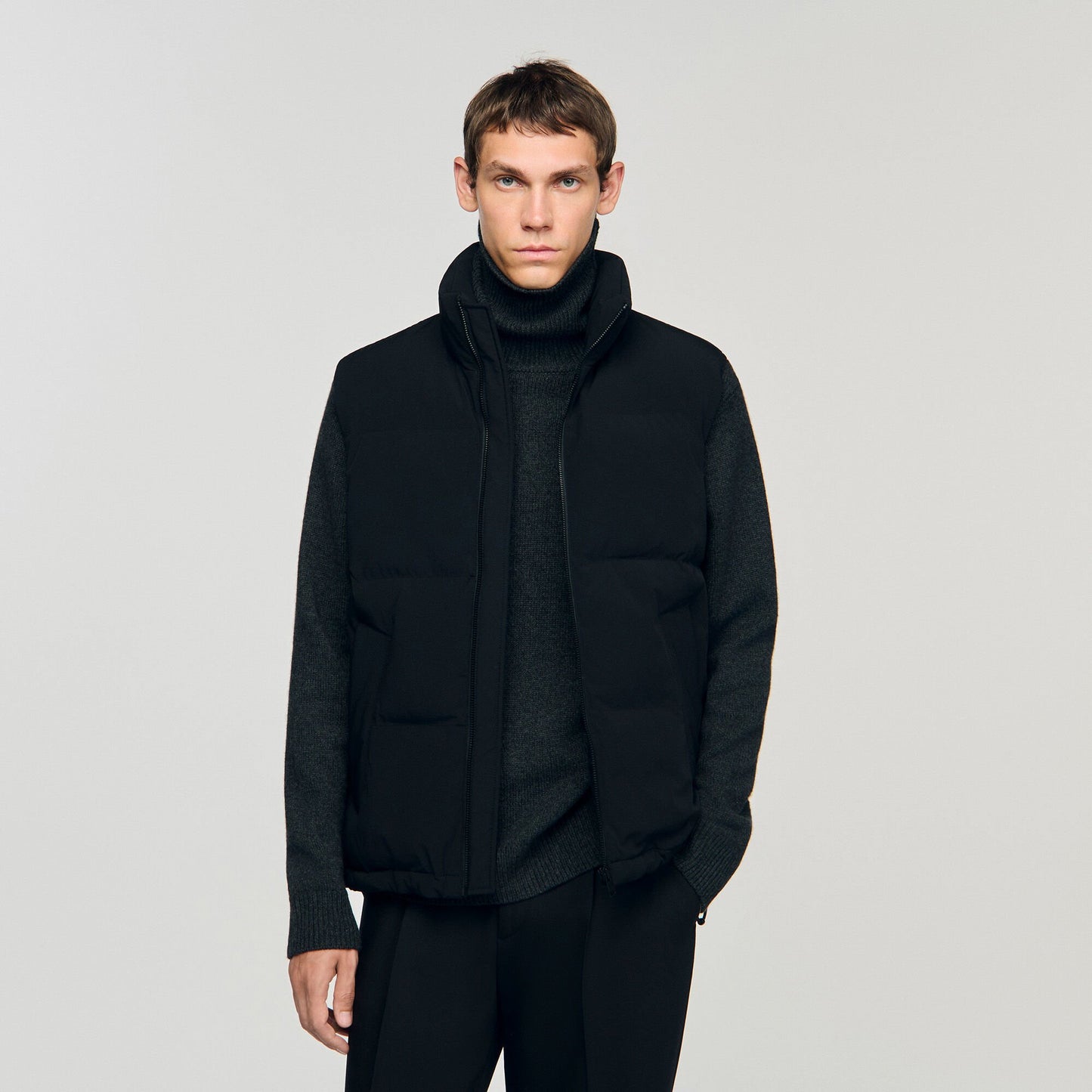 Sandro Sleeveless technical puffer Black