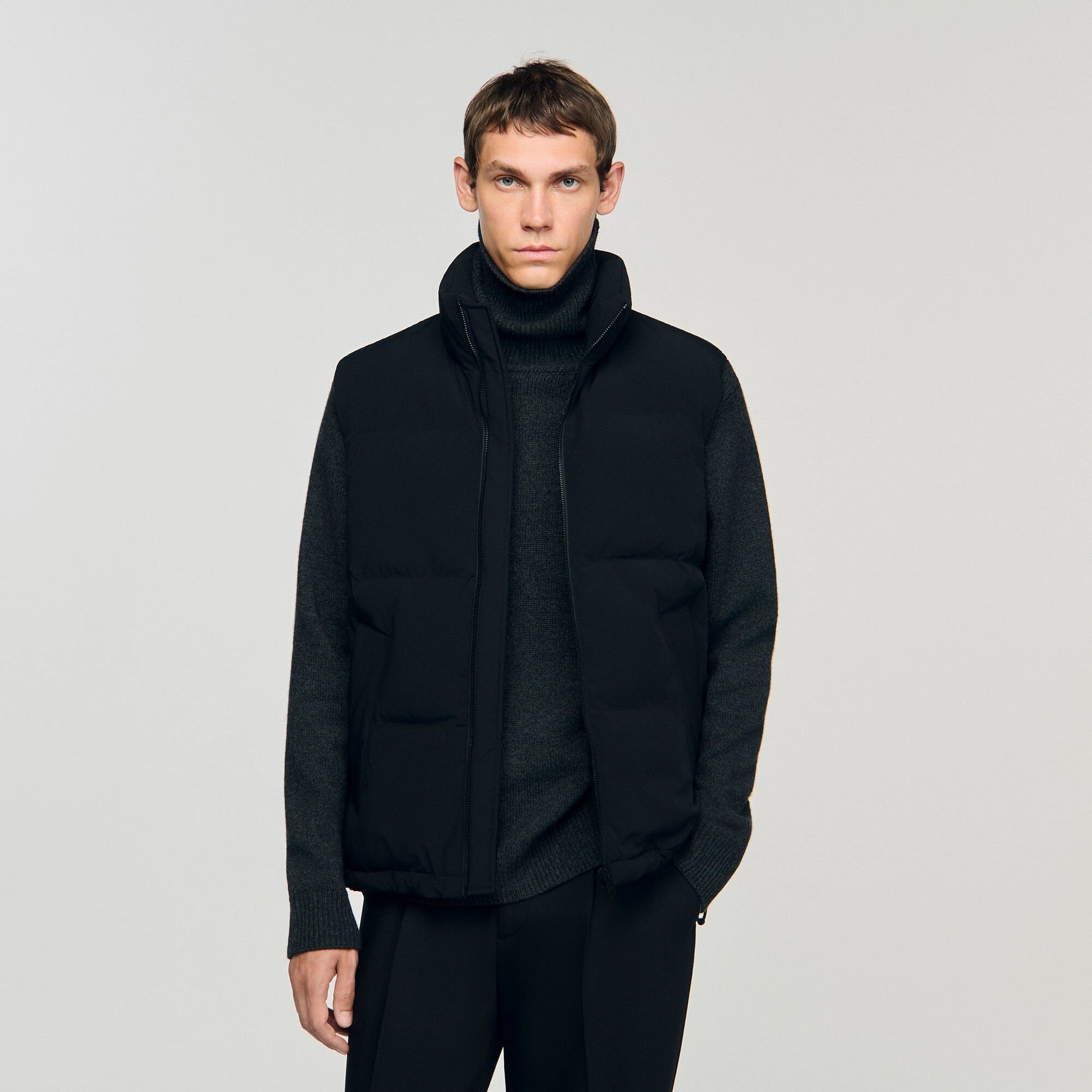 Sandro Sleeveless technical puffer Black
