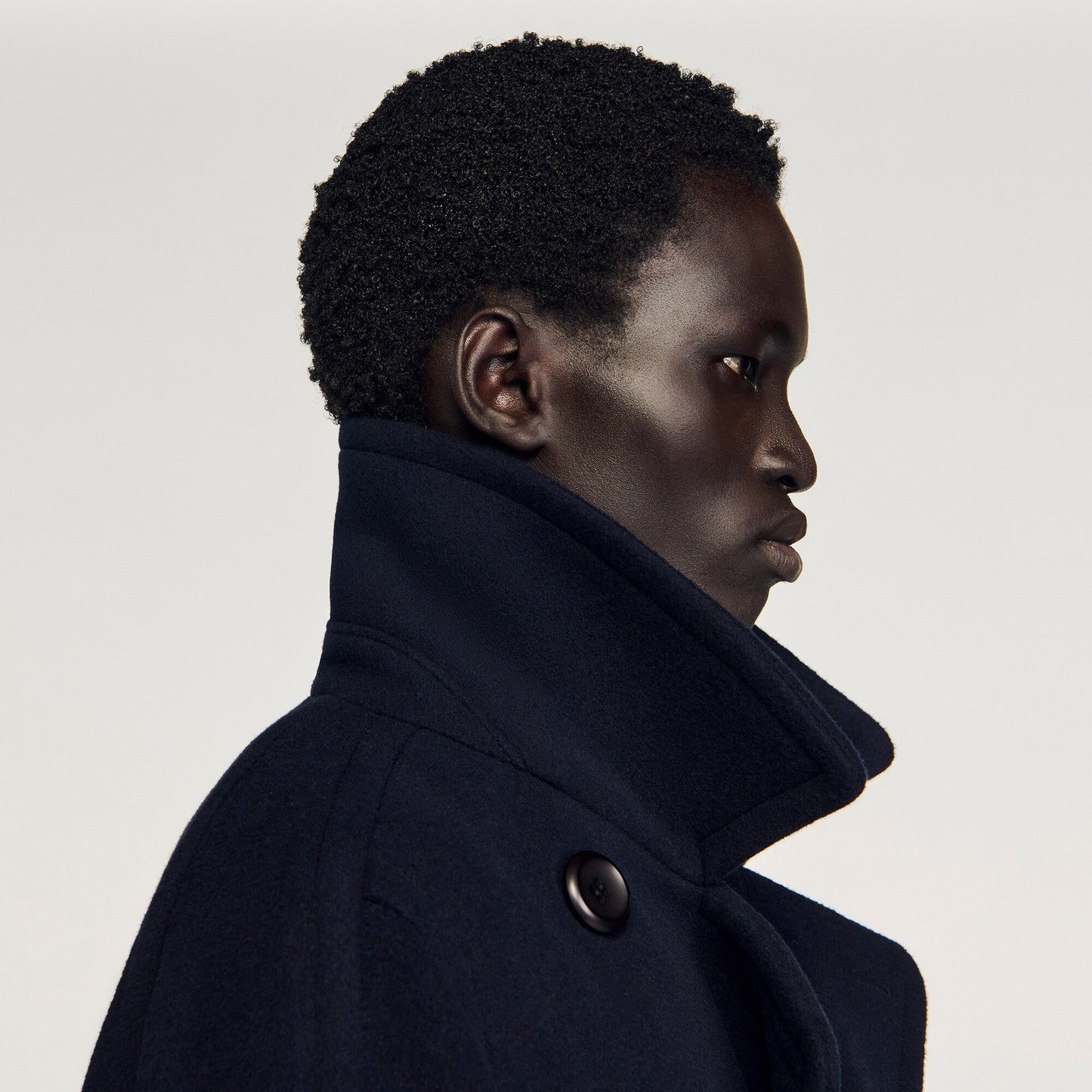Sandro Double-breasted wool coat Navy Blue