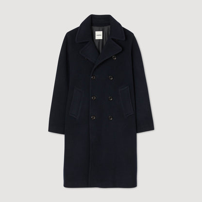 Sandro Double-breasted wool coat Navy Blue