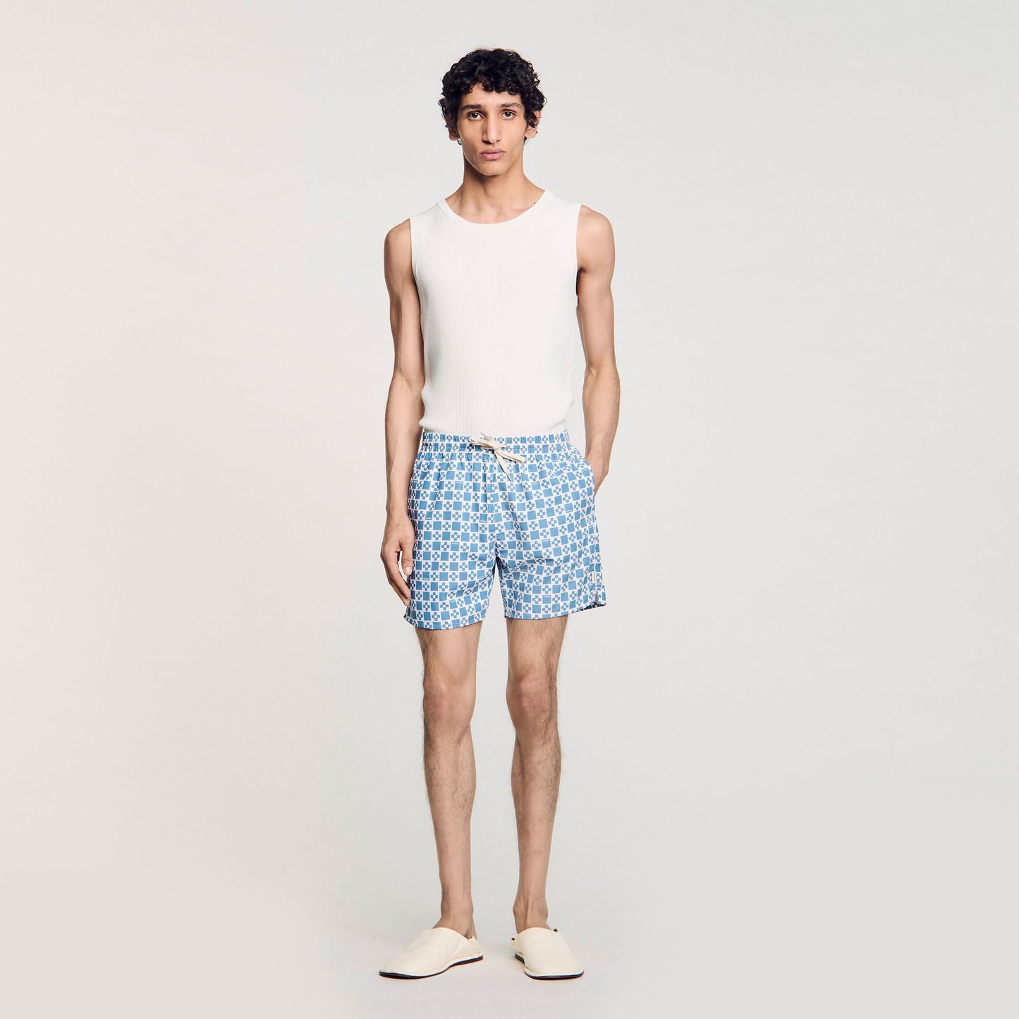 Sandro Square Cross swim shorts Blue Sky