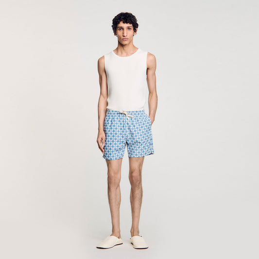 Sandro Square Cross swim shorts Blue Sky
