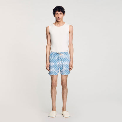 Sandro Square Cross swim shorts Blue Sky