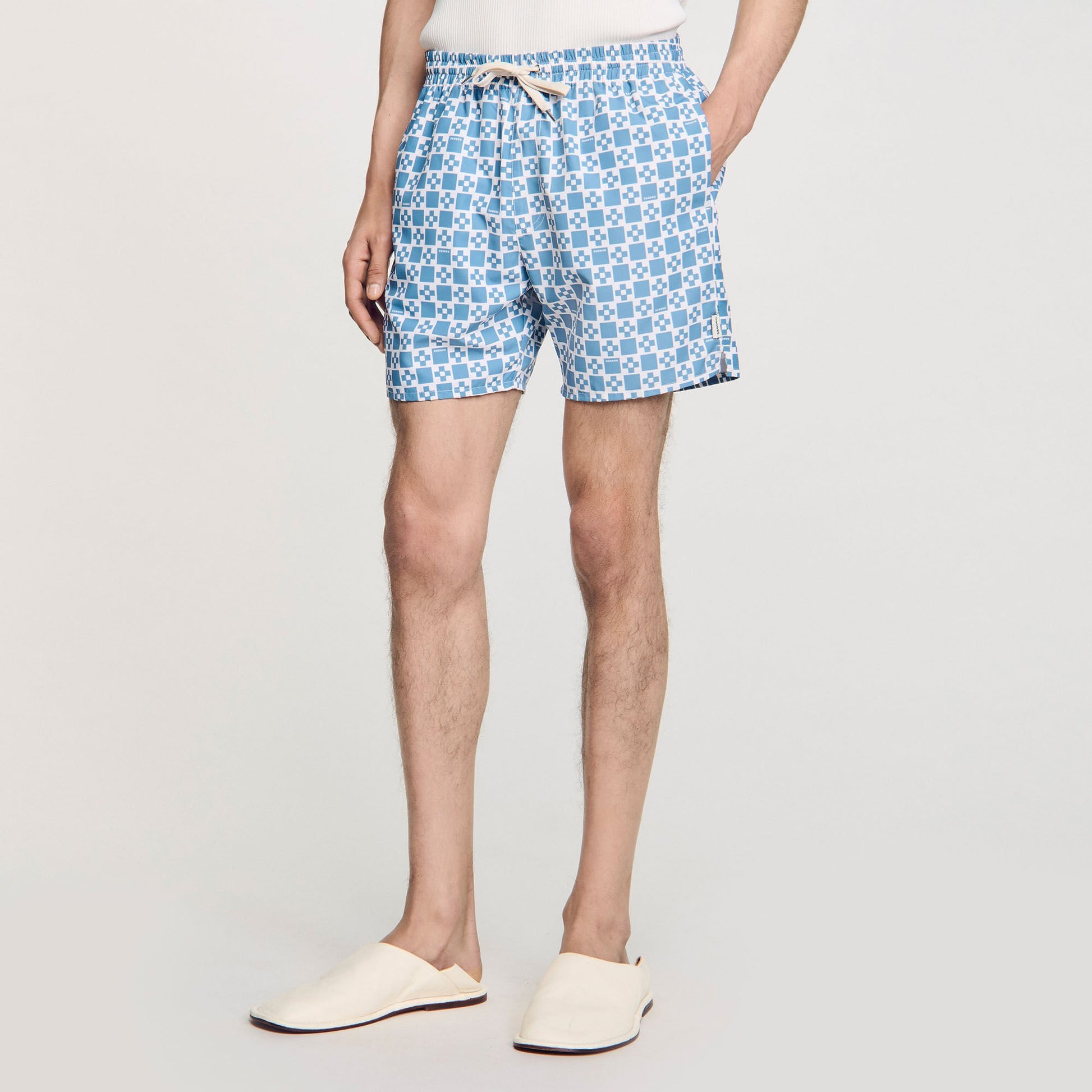 Sandro Square Cross swim shorts Blue Sky
