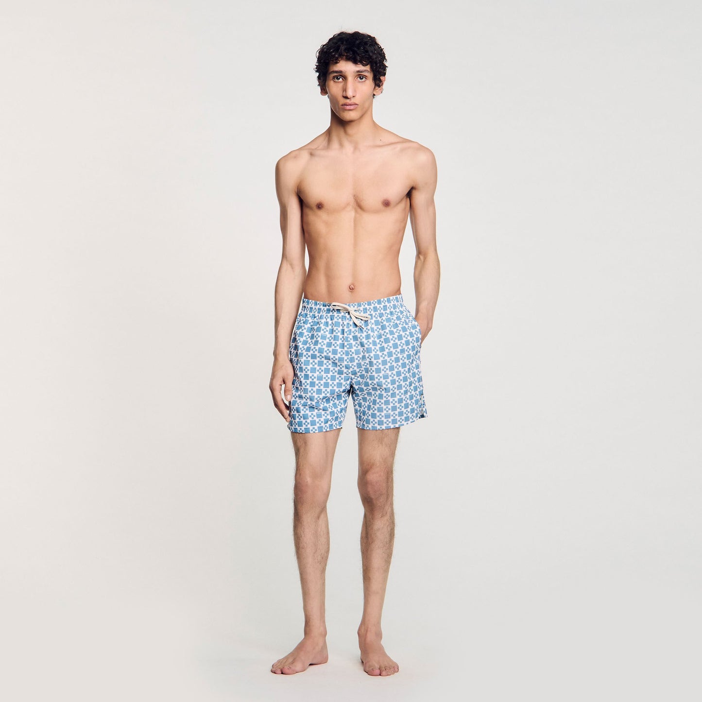 Sandro Square Cross swim shorts Blue Sky