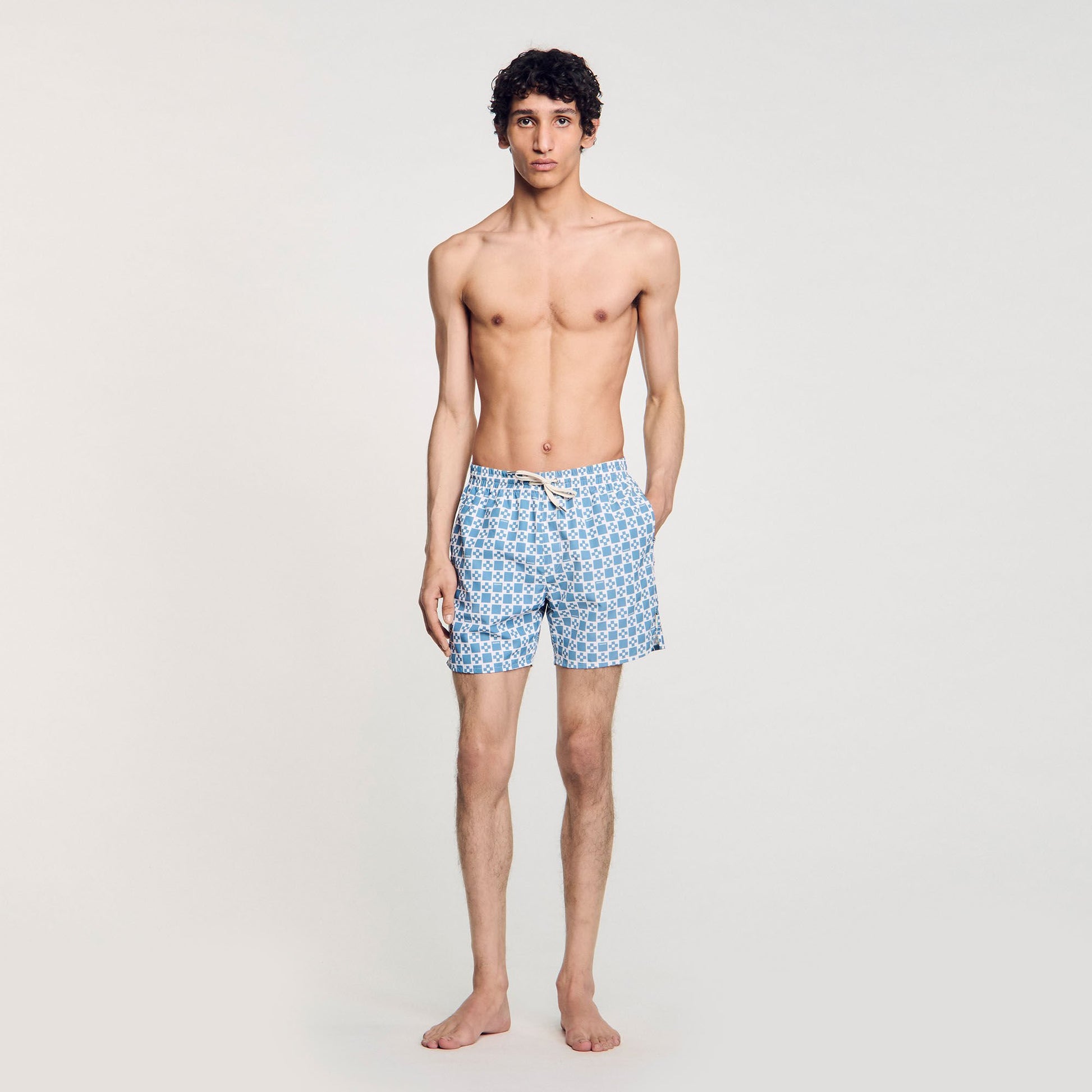 Sandro Square Cross swim shorts Blue Sky