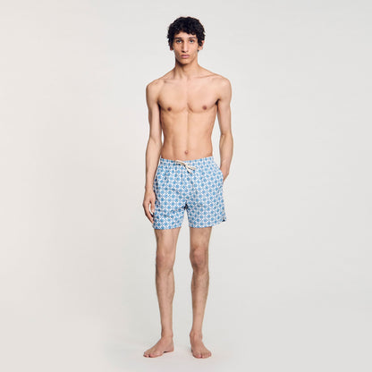 Sandro Square Cross swim shorts Blue Sky