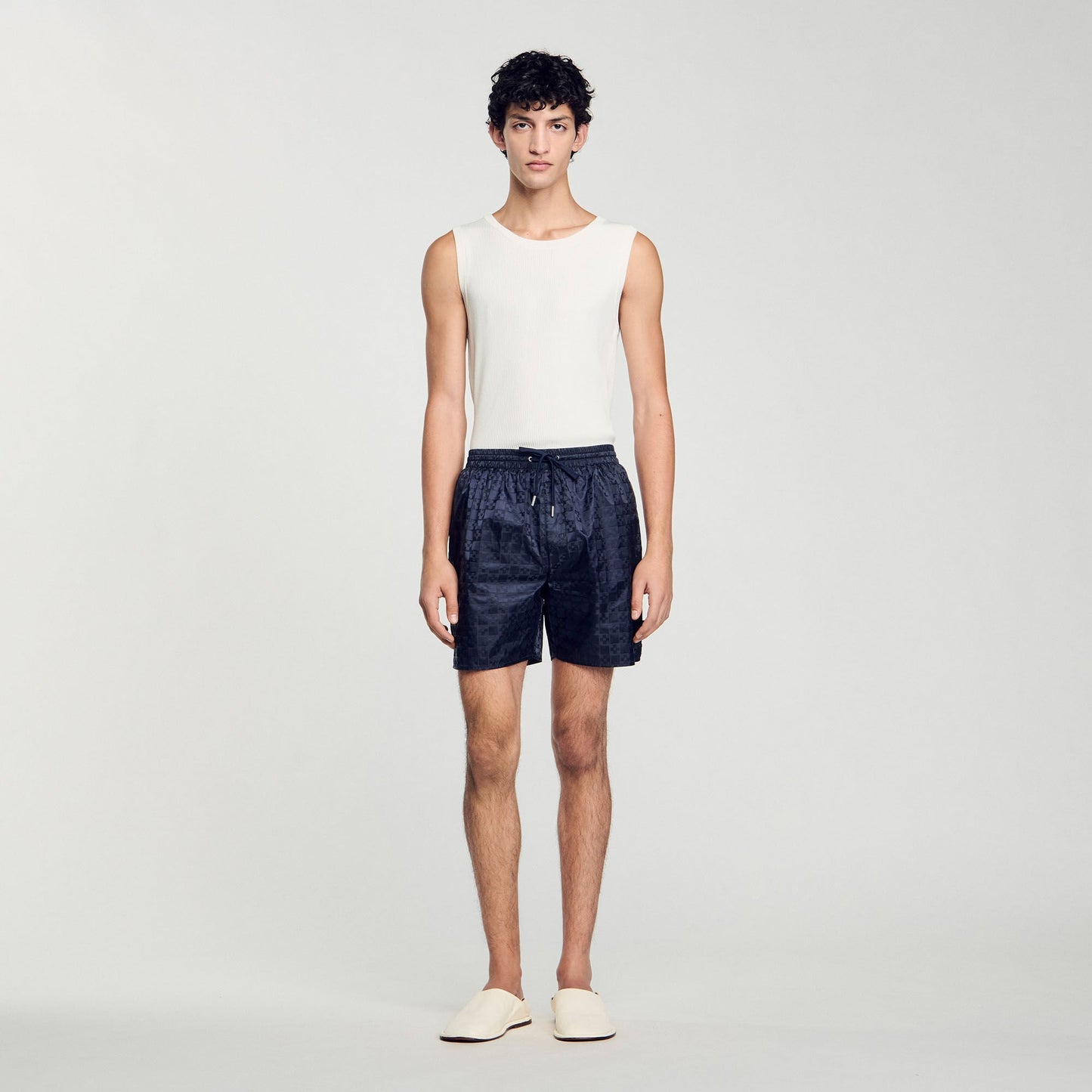 Sandro Square Cross swim shorts Midnight Blue