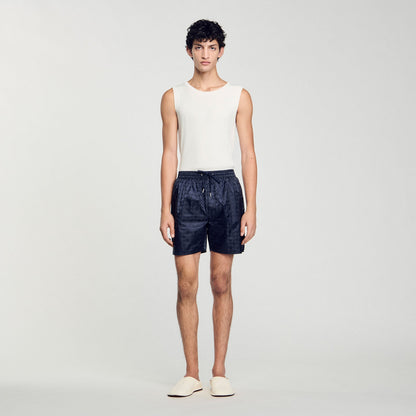 Sandro Square Cross swim shorts Midnight Blue