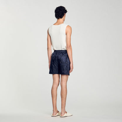 Sandro Square Cross swim shorts Midnight Blue