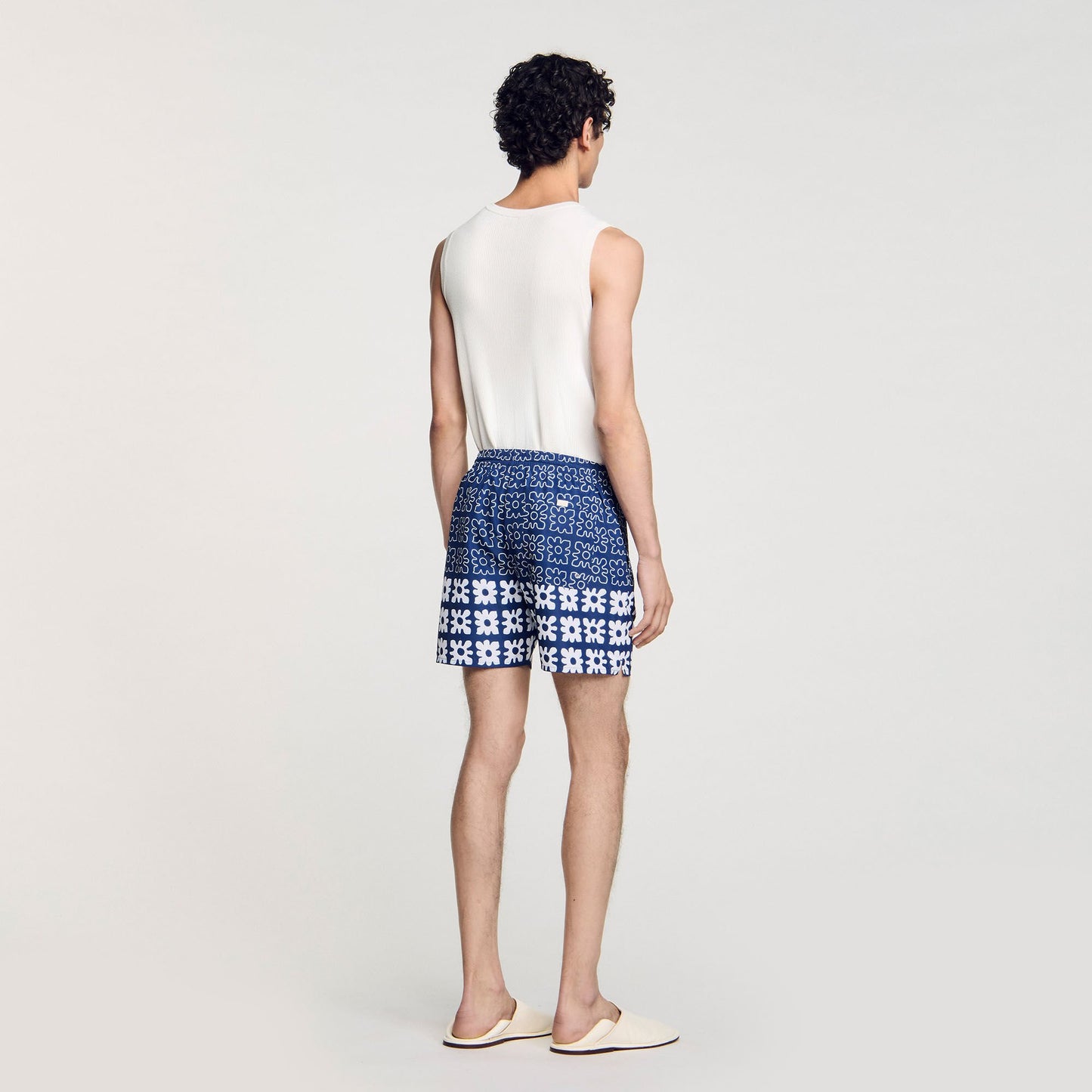 Sandro Floral print swim trunks Midnight Blue
