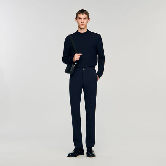 Sandro Jersey trousers Navy Blue