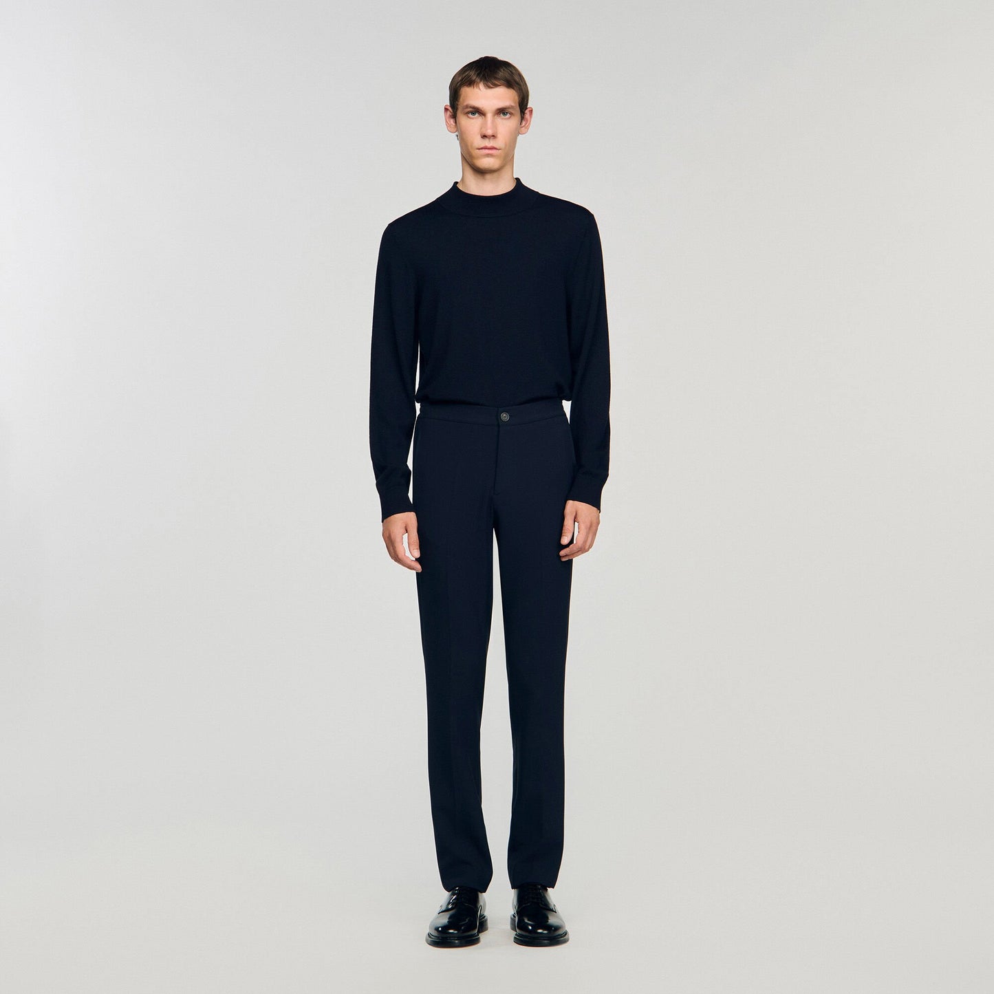 Sandro Jersey trousers Navy Blue