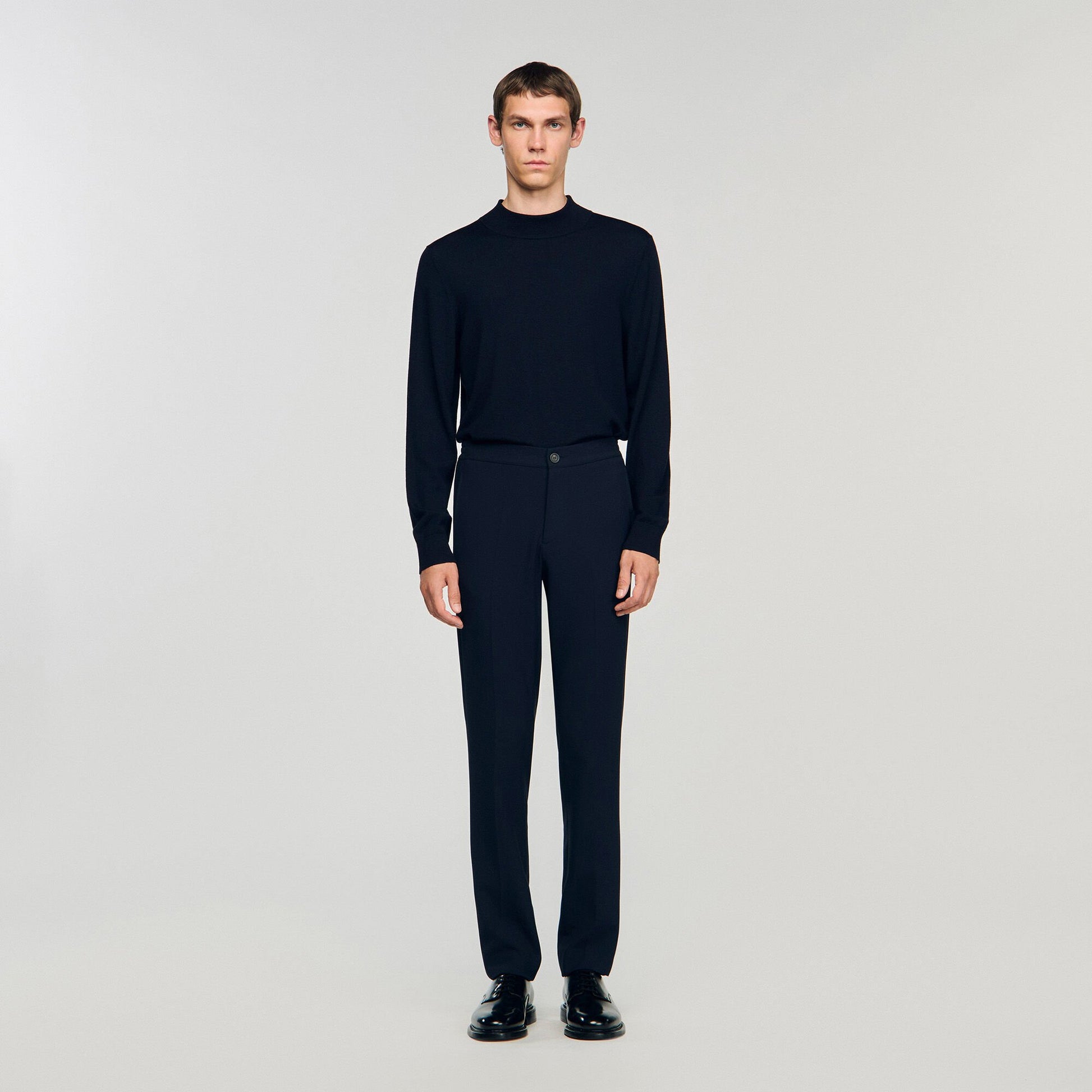 Sandro Jersey trousers Navy Blue