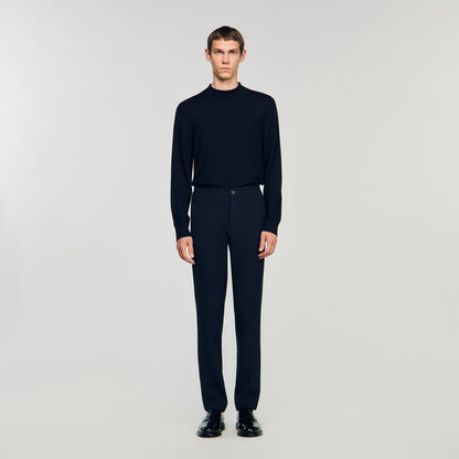 Sandro Jersey trousers Navy Blue