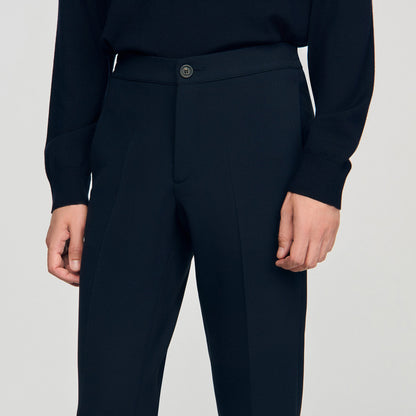 Sandro Jersey trousers Navy Blue