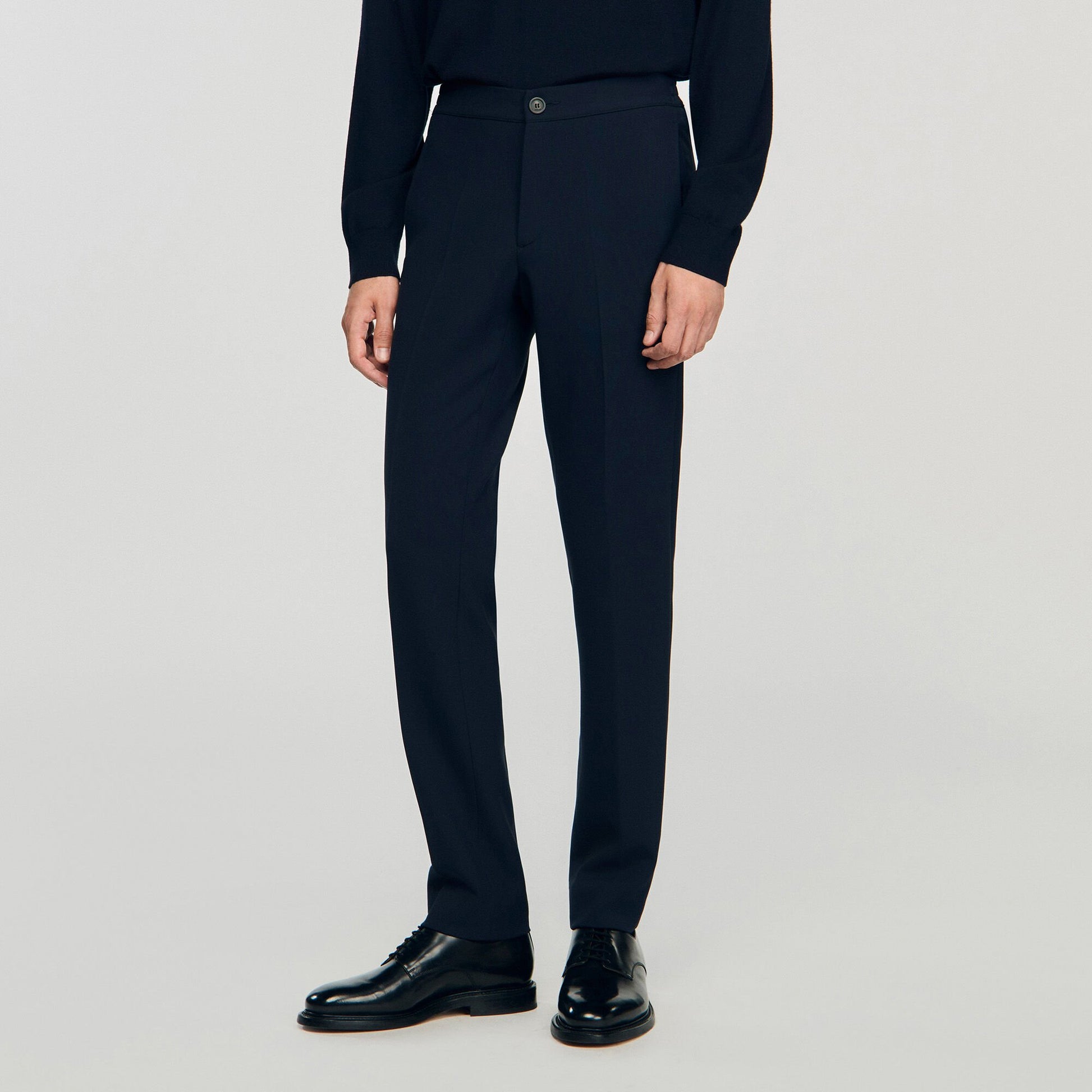 Sandro Jersey trousers Navy Blue