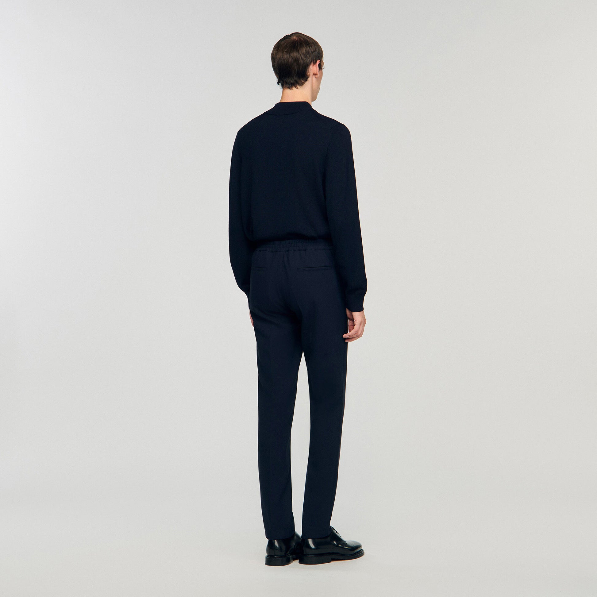 Sandro Jersey trousers Navy Blue