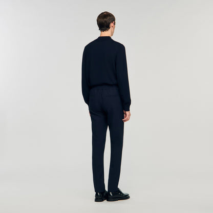 Sandro Jersey trousers Navy Blue