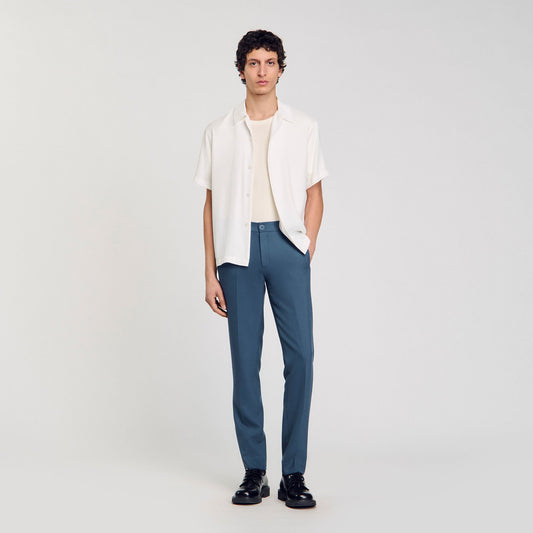 Sandro Jersey trousers Thunderstorm Blue