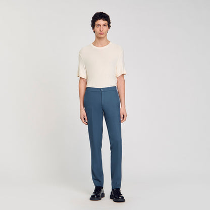 Sandro Jersey trousers Thunderstorm Blue