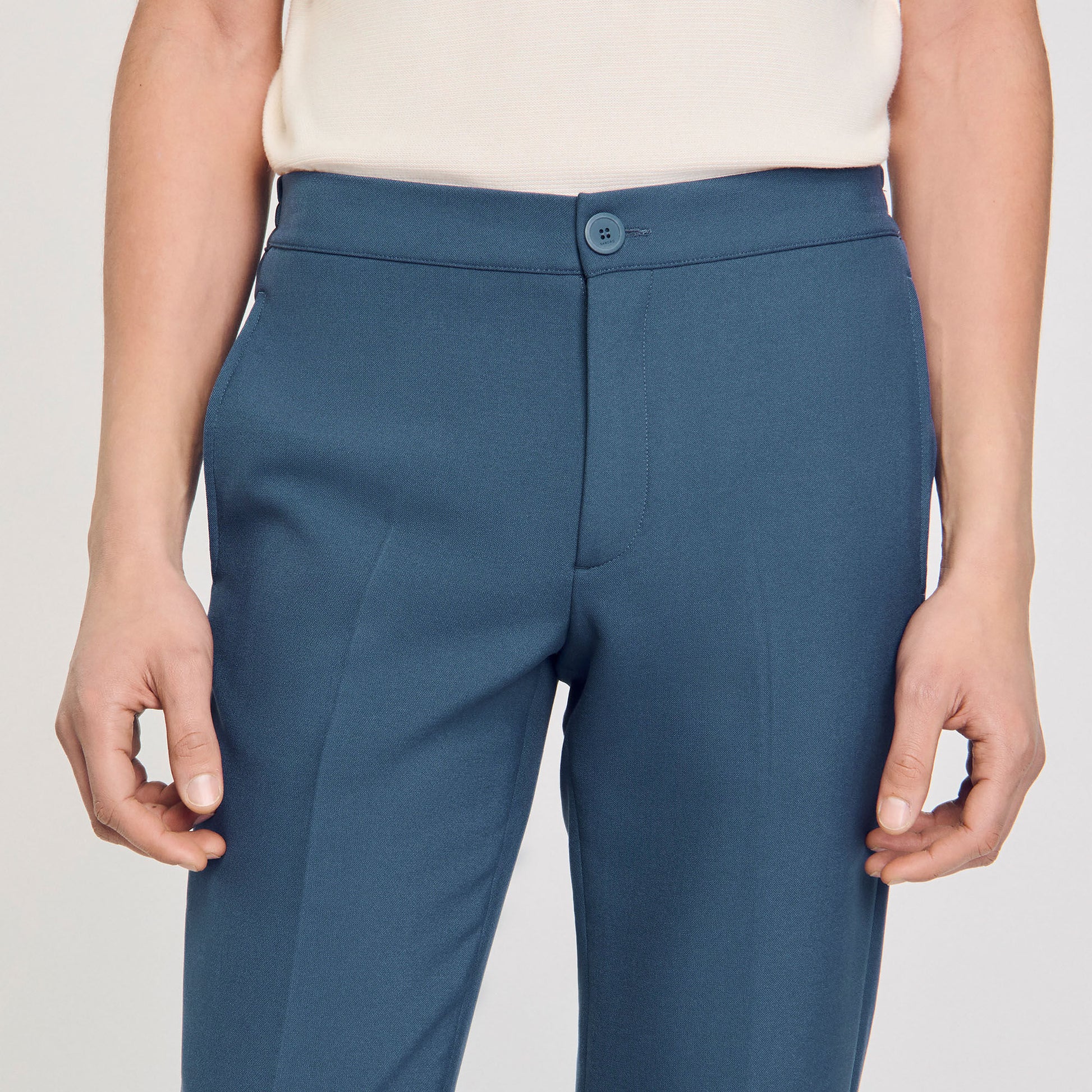Sandro Jersey trousers Thunderstorm Blue