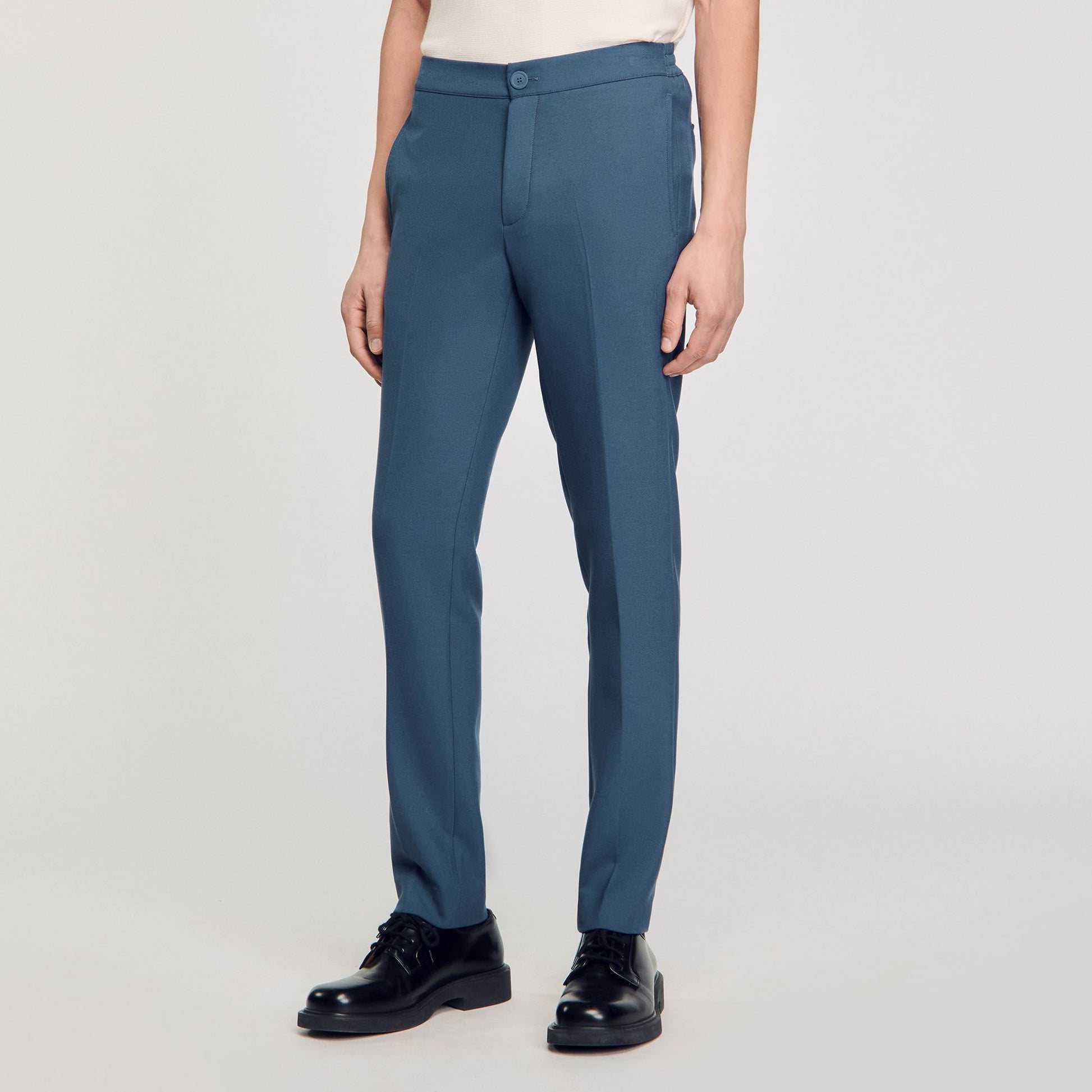 Sandro Jersey trousers Thunderstorm Blue