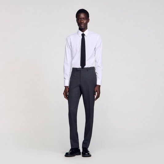 Sandro Wool suit trousers Mocked Grey
