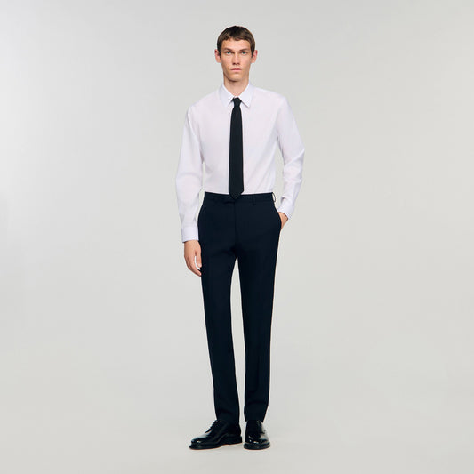 Sandro Wool suit trousers Navy Blue