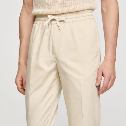Sandro Elasticated straight-leg trousers Light Beige