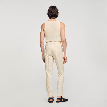 Sandro Elasticated straight-leg trousers Light Beige