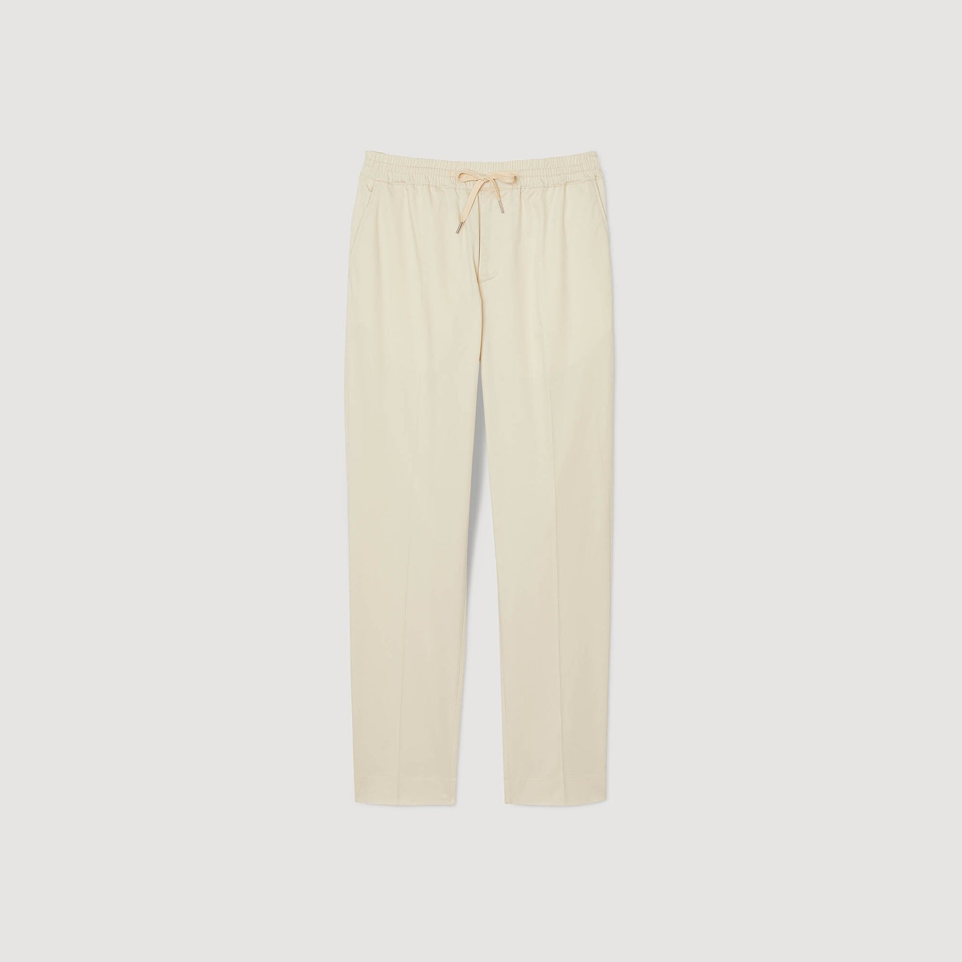 Sandro Elasticated straight-leg trousers Light Beige