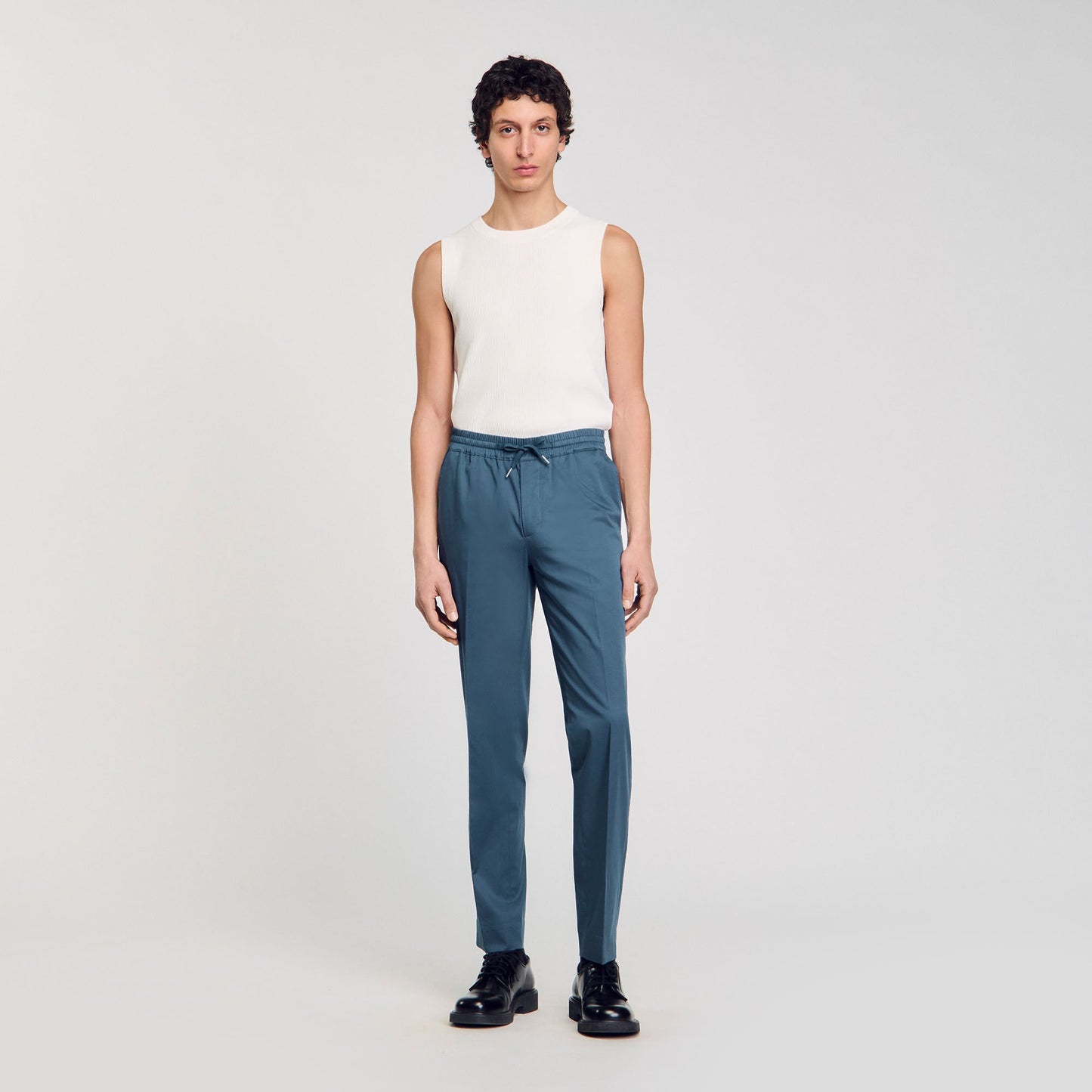 Sandro Elasticated straight-leg trousers Thunderstorm Blue