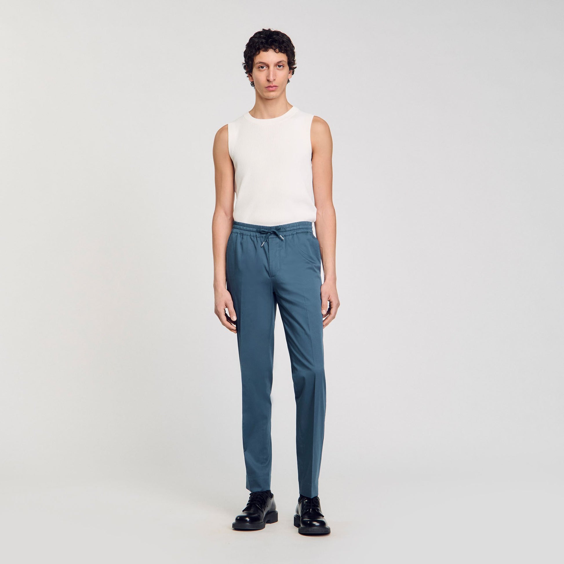 Sandro Elasticated straight-leg trousers Thunderstorm Blue