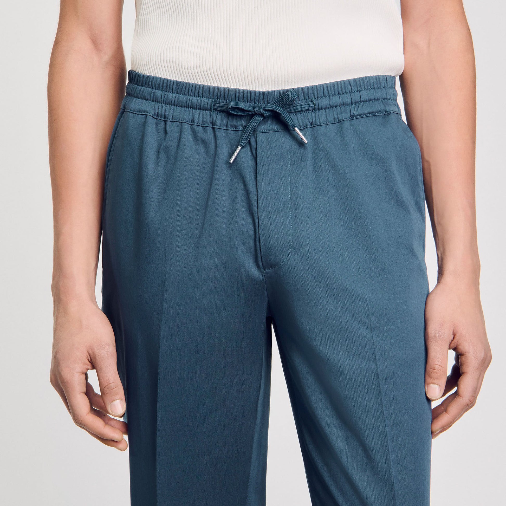 Sandro Elasticated straight-leg trousers Thunderstorm Blue