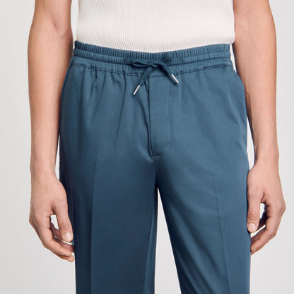 Sandro Elasticated straight-leg trousers Thunderstorm Blue