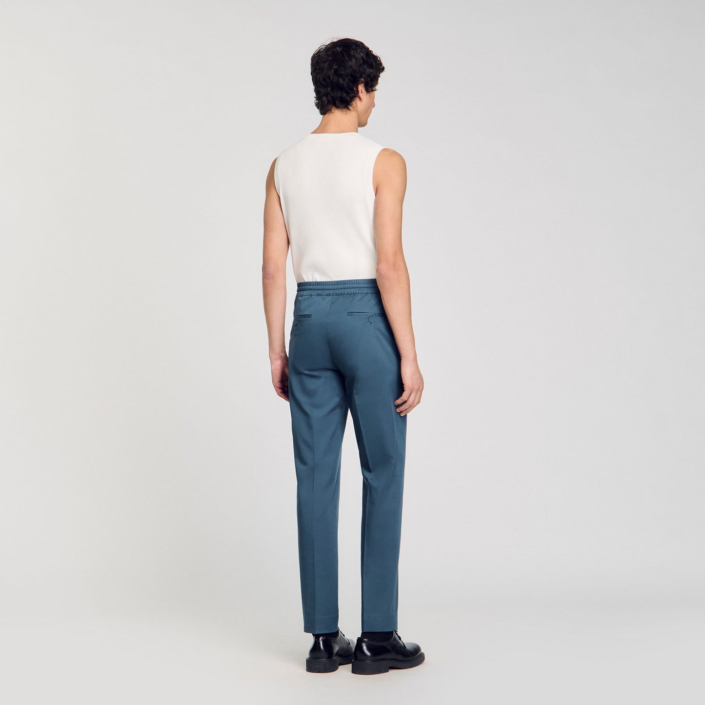 Sandro Elasticated straight-leg trousers Thunderstorm Blue