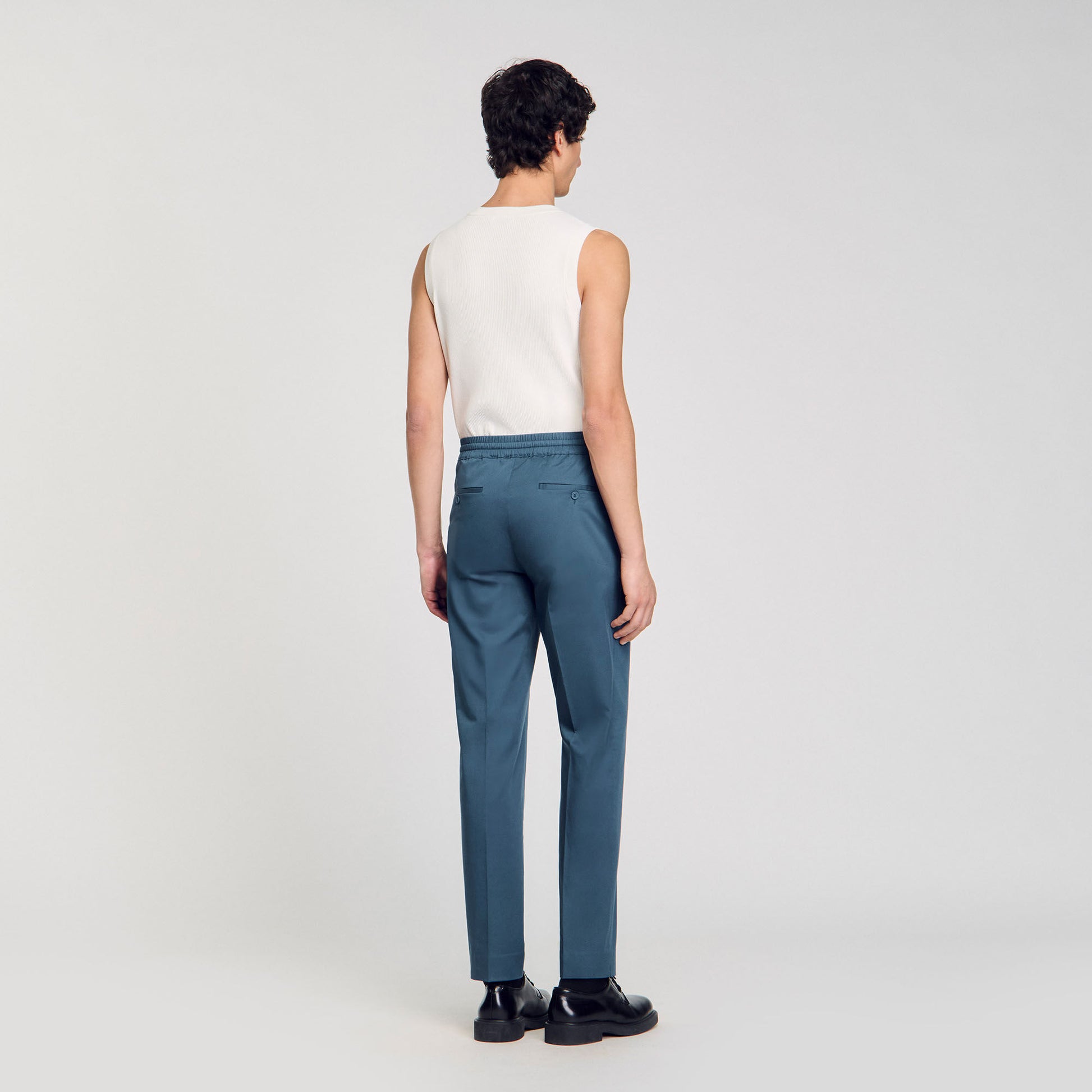 Sandro Elasticated straight-leg trousers Thunderstorm Blue