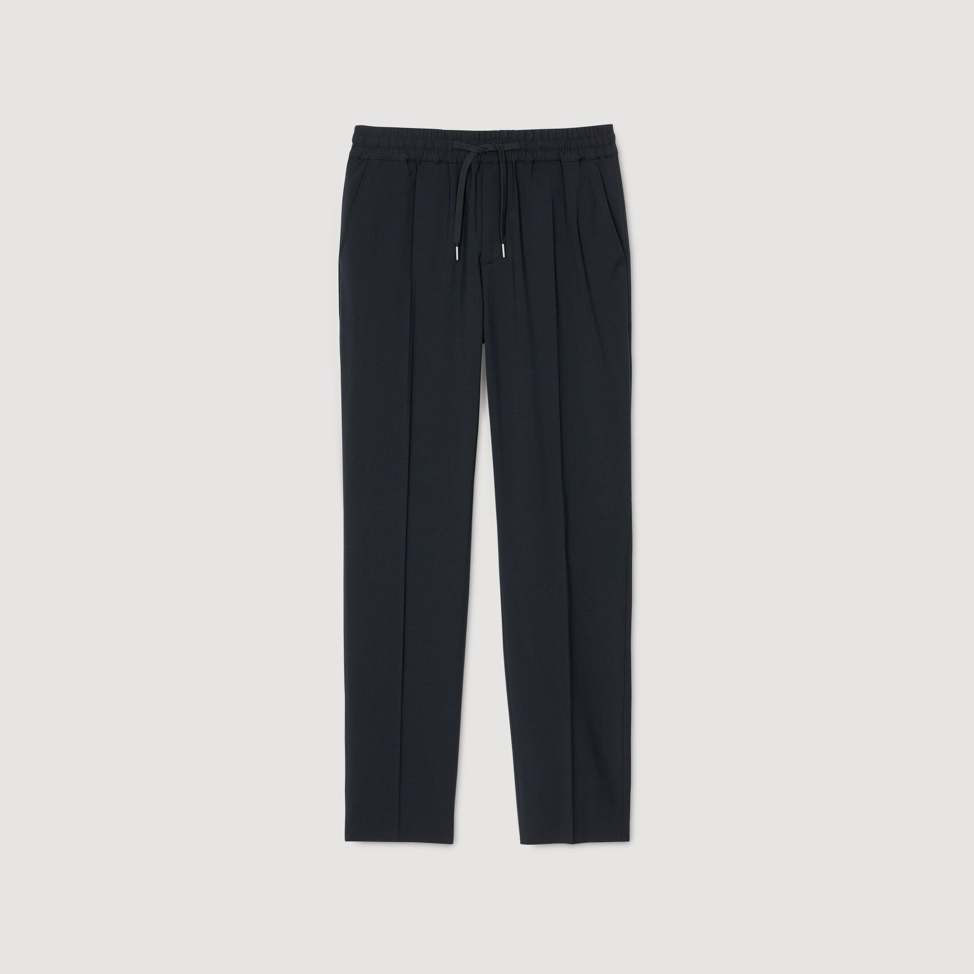 Sandro Elasticated straight-leg trousers Black