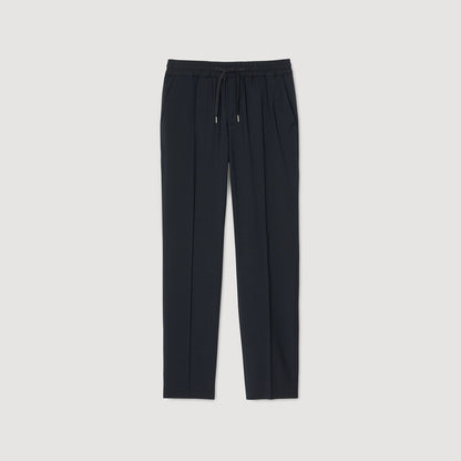 Sandro Elasticated straight-leg trousers Black