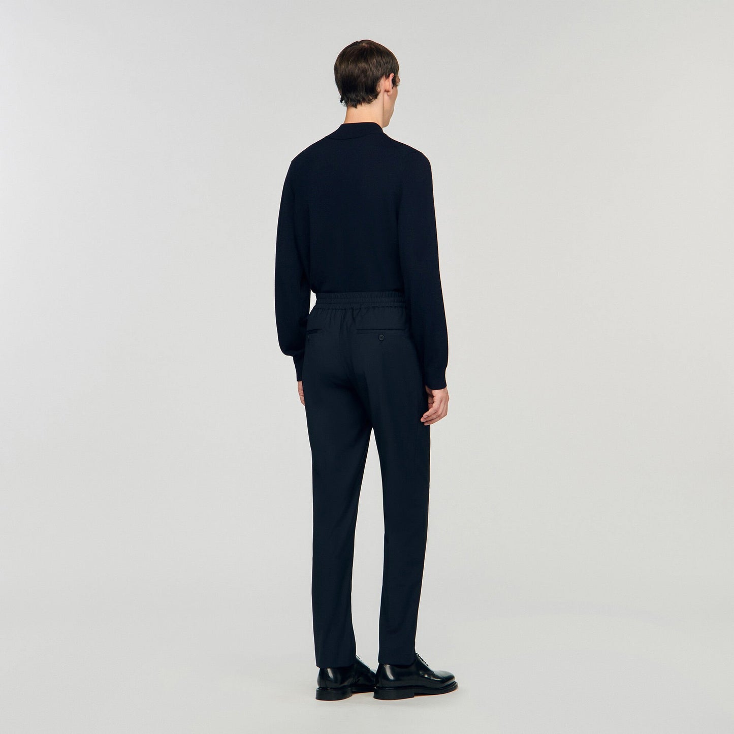 Sandro Elasticated straight-leg trousers Navy Blue