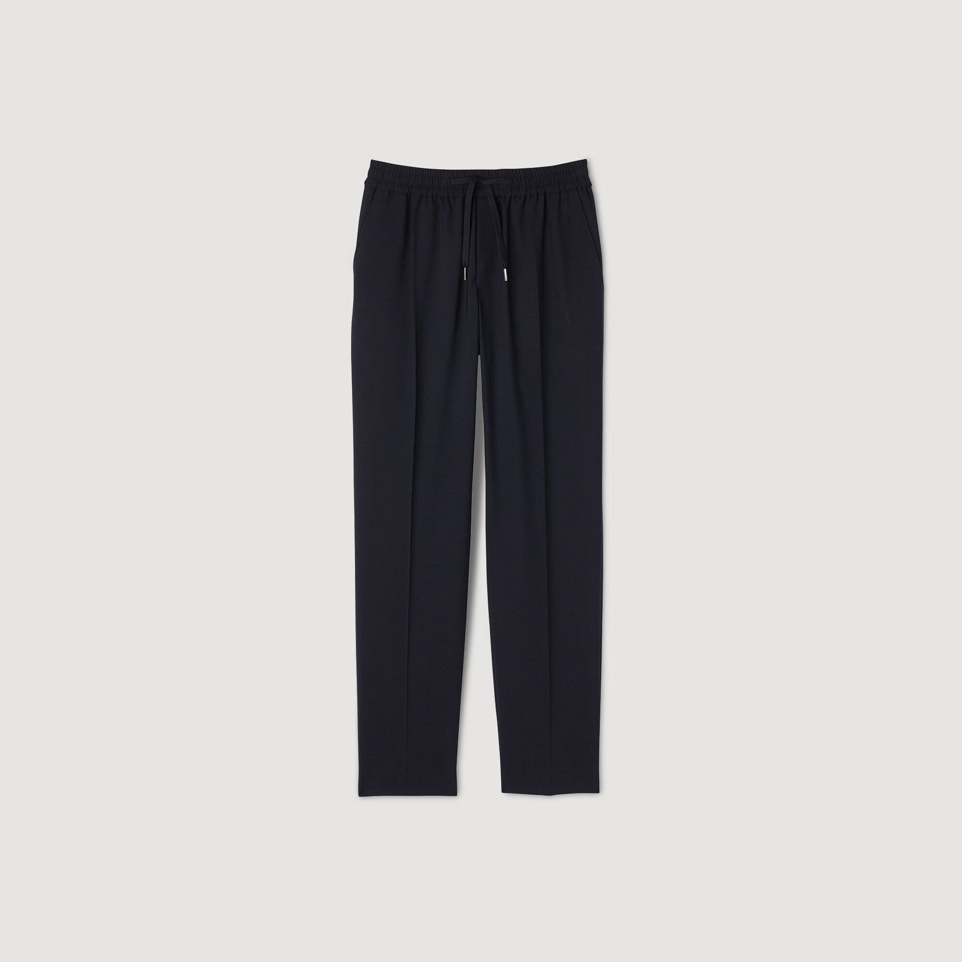 Sandro Elasticated straight-leg trousers Navy Blue