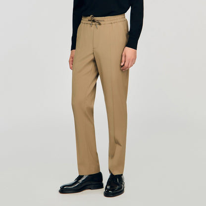 Sandro Elasticated straight-leg trousers Dark Sand