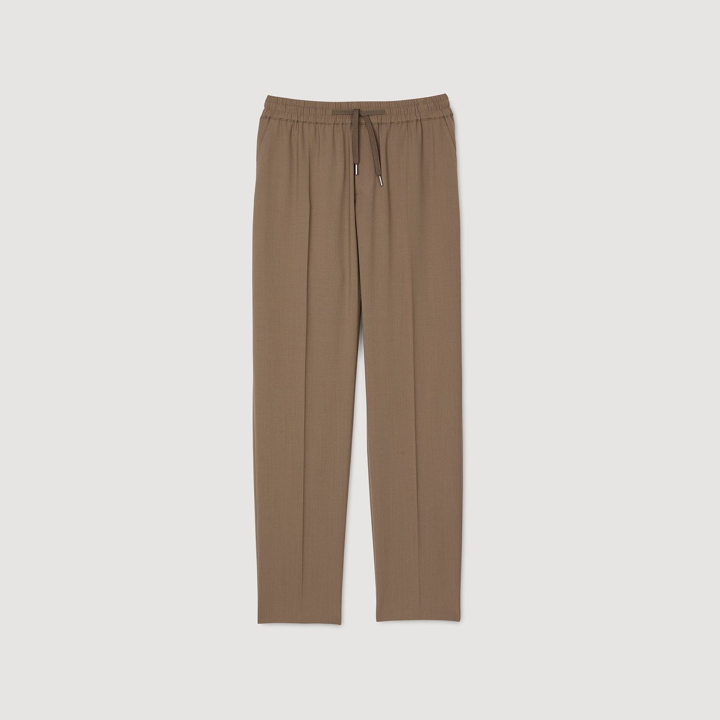 Sandro Elasticated straight-leg trousers Dark Sand