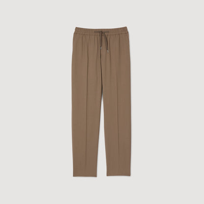 Sandro Elasticated straight-leg trousers Dark Sand
