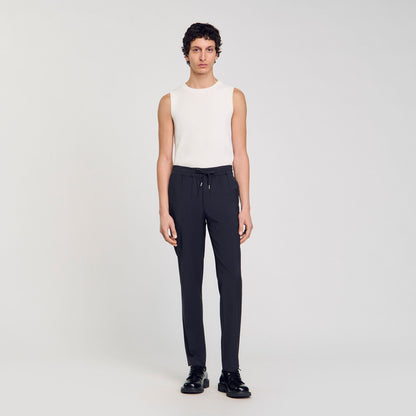 Sandro Elasticated straight-leg trousers Fonte