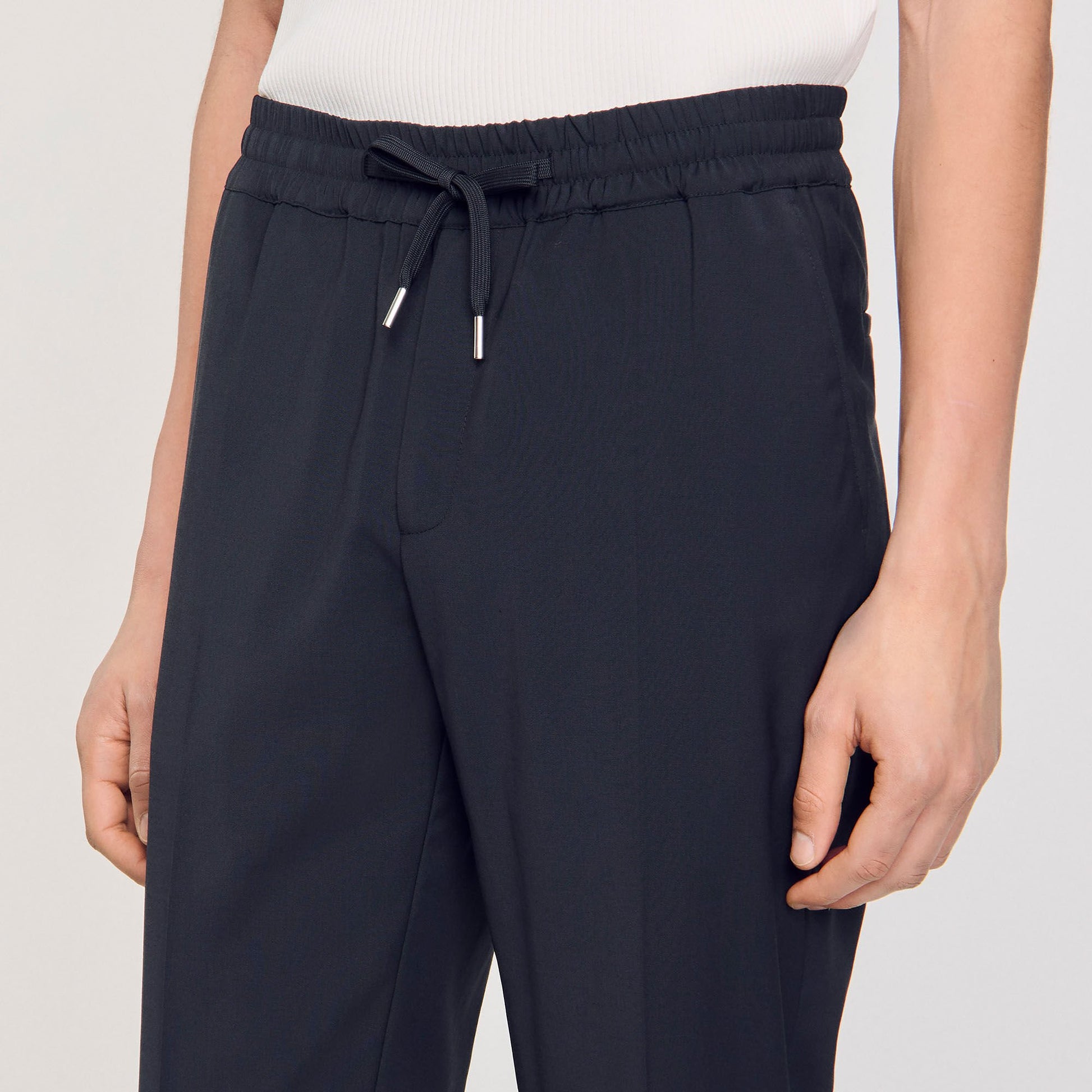 Sandro Elasticated straight-leg trousers Fonte