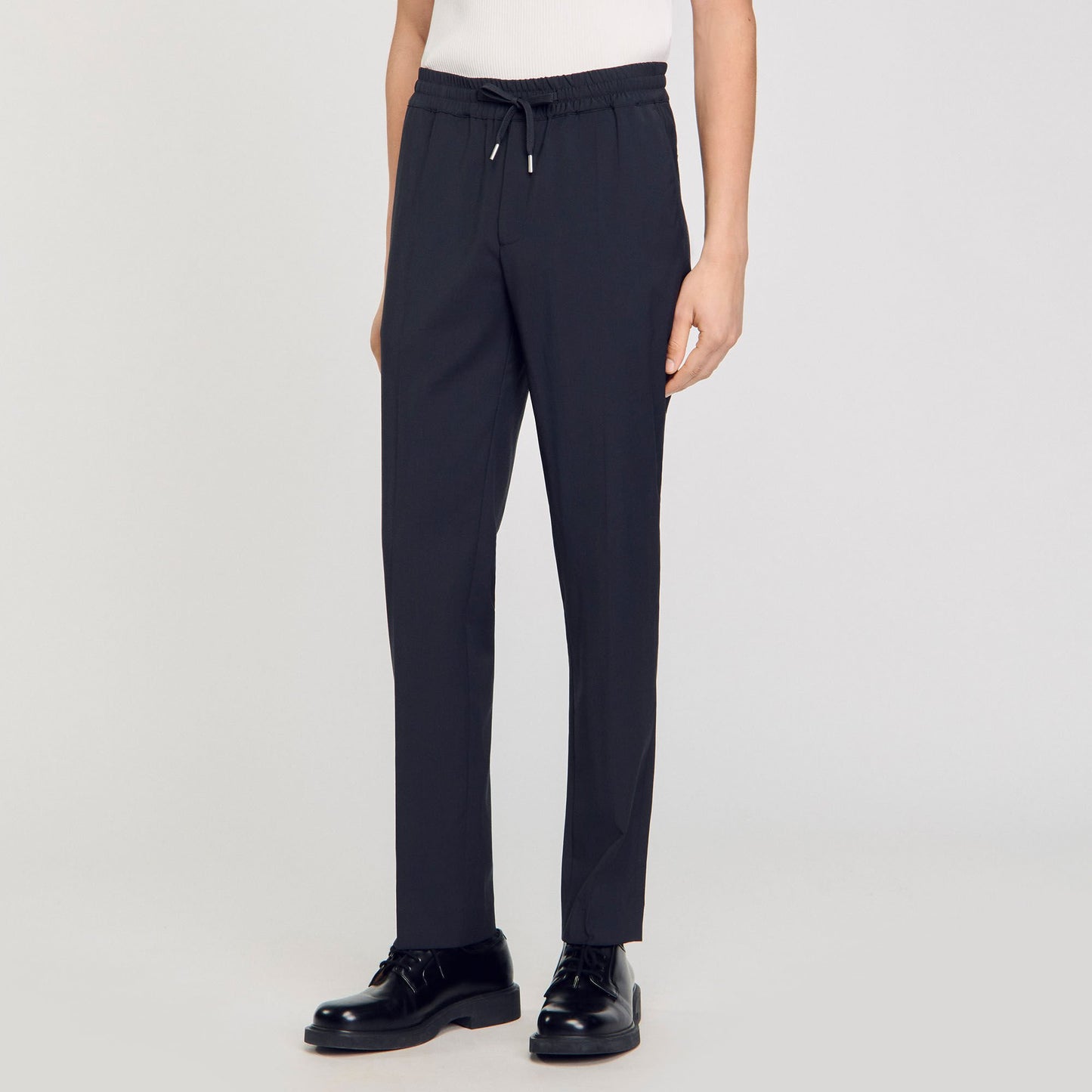Sandro Elasticated straight-leg trousers Fonte
