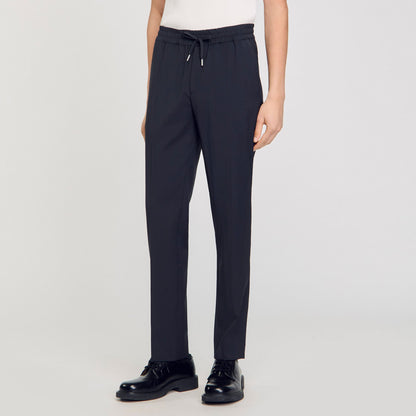 Sandro Elasticated straight-leg trousers Fonte